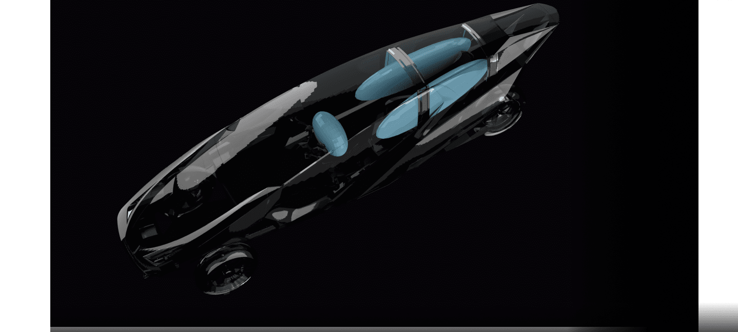 BadBoy Supertrike with rear-hinged doors open, emphasizing luxury and distinctive design.