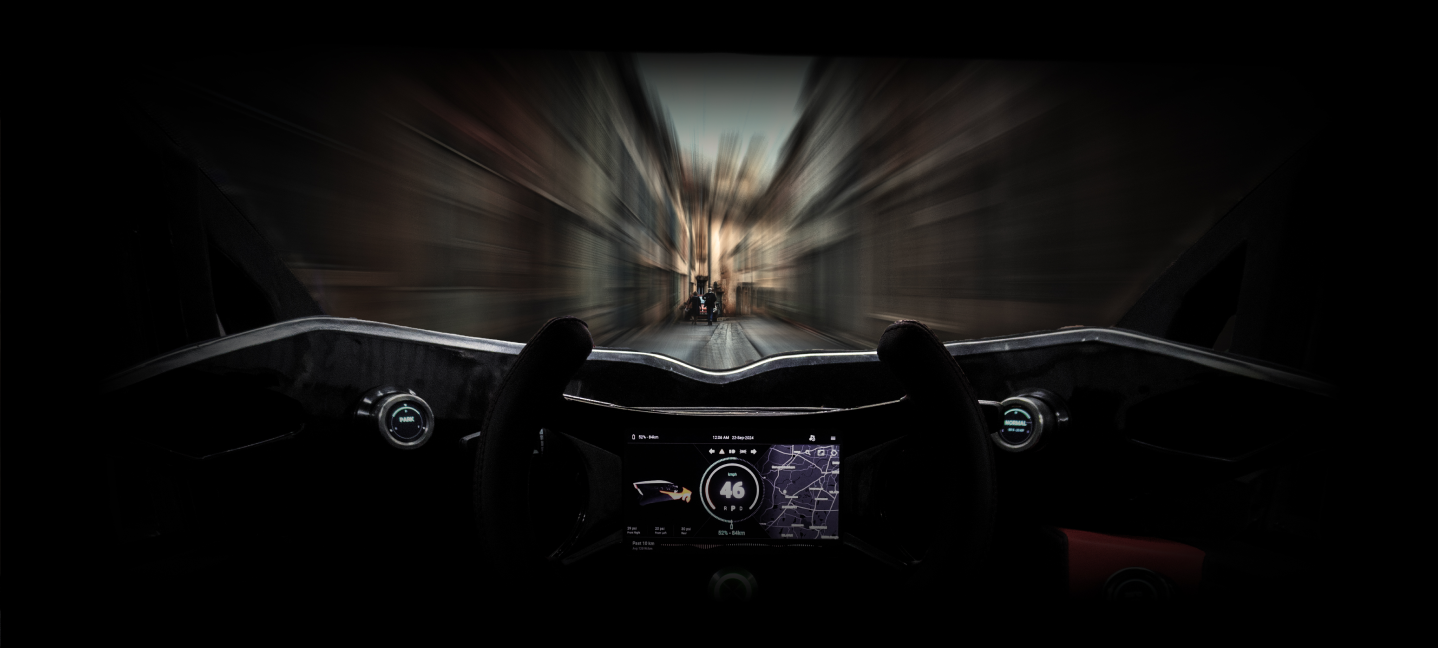 BadBoy Supertrike with rear-hinged doors open, emphasizing luxury and distinctive design.