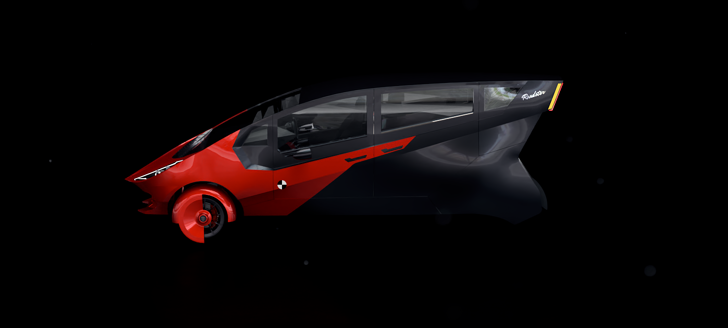 BadBoy Supertrike accelerating on the road, highlighting its top speed and performance stats.