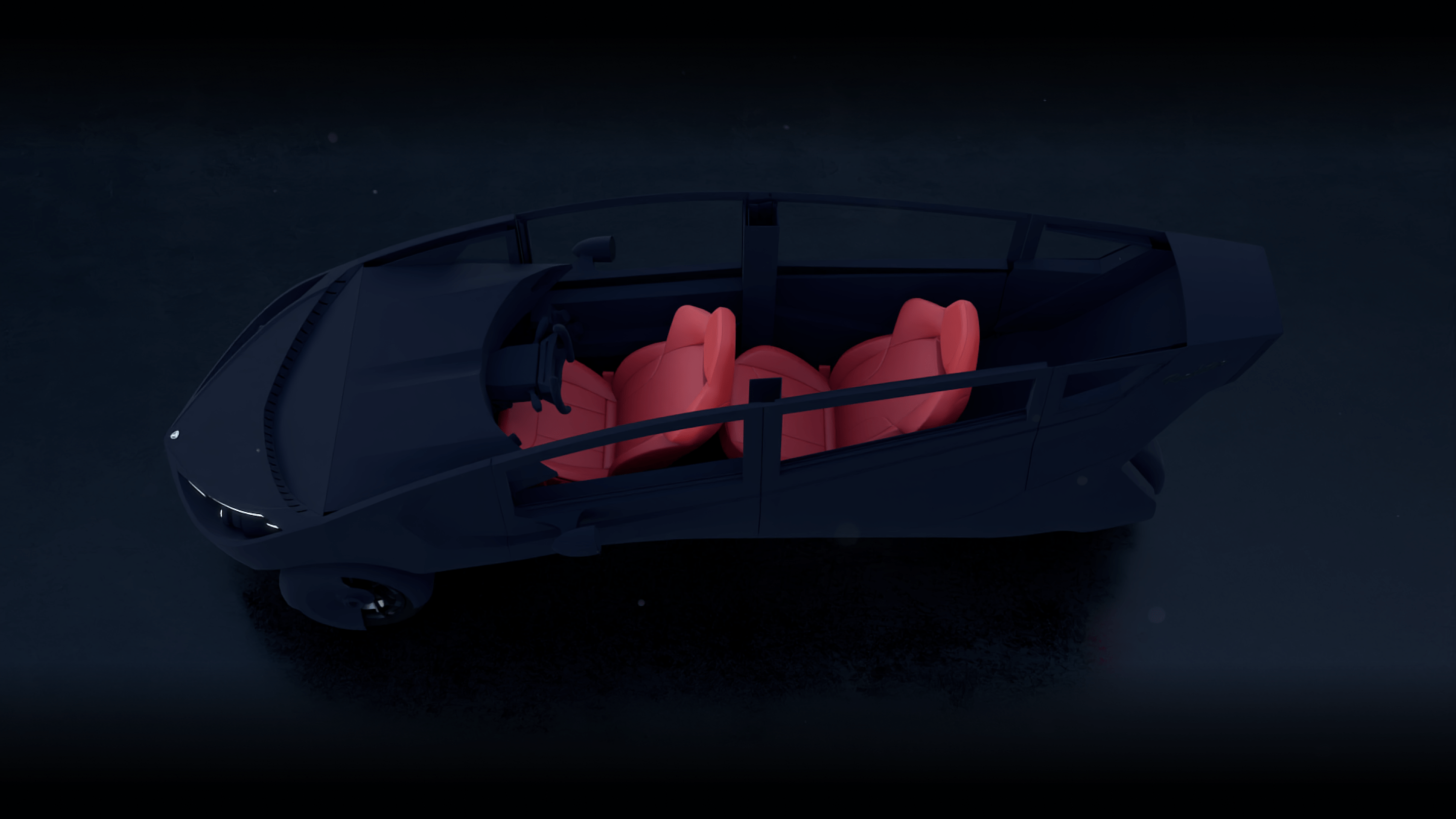 BadBoy Supertrike with rear-hinged doors open, emphasizing luxury and distinctive design.