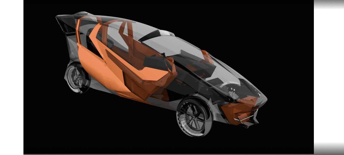 BadBoy Supertrike with rear-hinged doors open, emphasizing luxury and distinctive design.